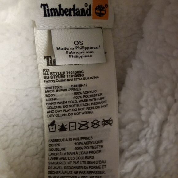 Timberland Beanie w/Inner lining Womens One Size Mauve Beanie Warm Pom Pom - Picture 5 of 11